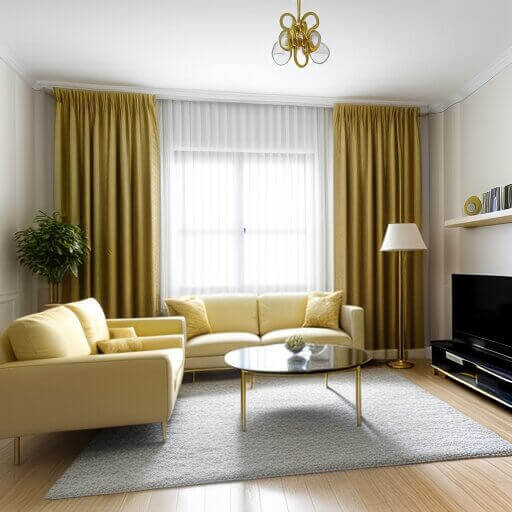 a white and gold living room