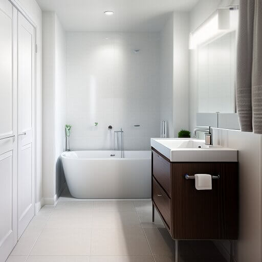 a bathroom designed in a white design