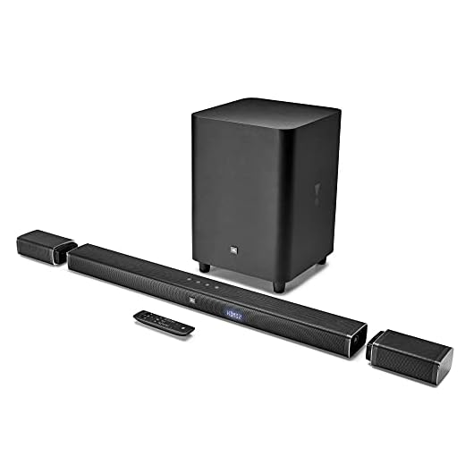 JBL Bar 5.1, Truly Wireless Home Theatre with Dolby Digital DTS, 5.1 Channel 4K Ultra HD Soundbar with 10"(25cm) Subwoofer for Extra Deep Bass, HDMI ARC, Bluetooth, AUX & Optical Connectivity (510W)