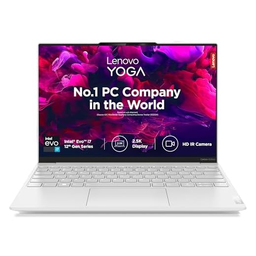 Lenovo Yoga Slim7 Carbon Intel Evo i7 1260P 13.3"(33.78cm) QHD 400Nit Touch Laptop(16GB/1TB SSD/Win 11/Office 2021/Backlit KB/IR Cam/3Yr Warranty/Alexa/3 Month Game Pass/Moon White/ 1kg),82U90080IN