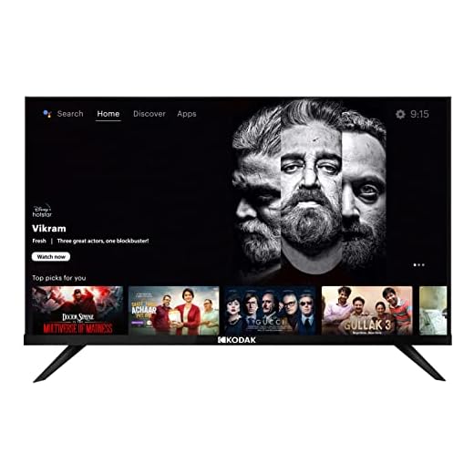 Kodak 108 cm (43 inches) Bezel-Less Design Series 4K Ultra HD Smart Android LED TV 43UHDX7XPROBL (Black)