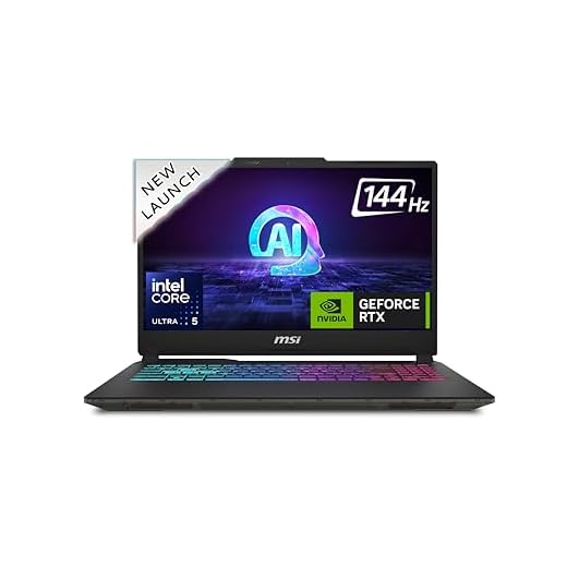 MSI Cyborg 15 AI, Intel Core Ultra 5 125H, 40CM Gaming Laptop(16GB/1TB NVMe SSD/Windows 11 Home/NVIDIA GeForce RTX 4050, GDDR6 6GB/Translucent Black/1.9Kg), A1VEK-051IN