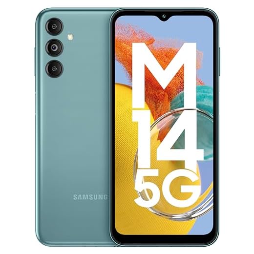 Samsung Galaxy M14 5G (Smoky Teal,4GB,128GB)|50MP Triple Cam|Segment's Only 6000 mAh 5G SP|5nm Processor|2 Gen. OS Upgrade & 4 Year Security Update|12GB RAM with RAM Plus|Android 13|Without Charger