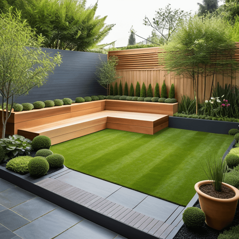 a front yard designed in a contemporary design