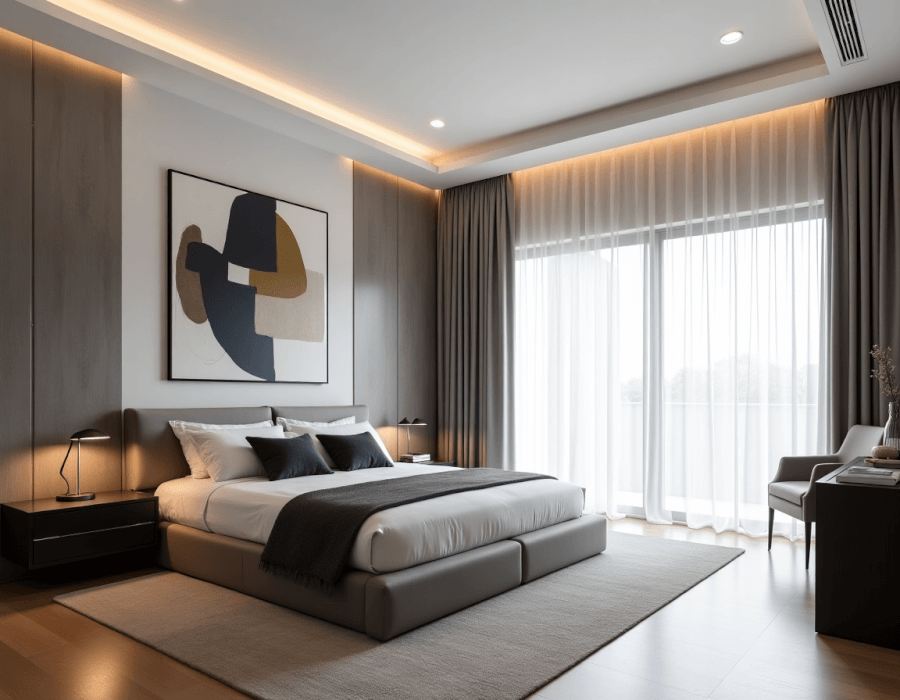 a bedroom designed in a contemporary style