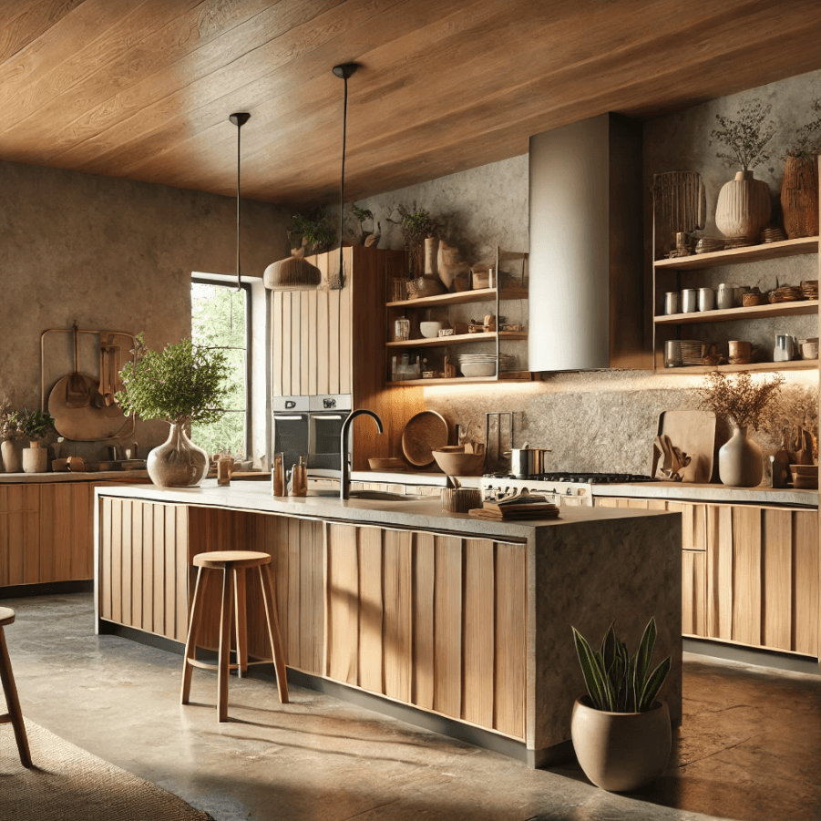 a earthy kitchen designed in a contemporary style