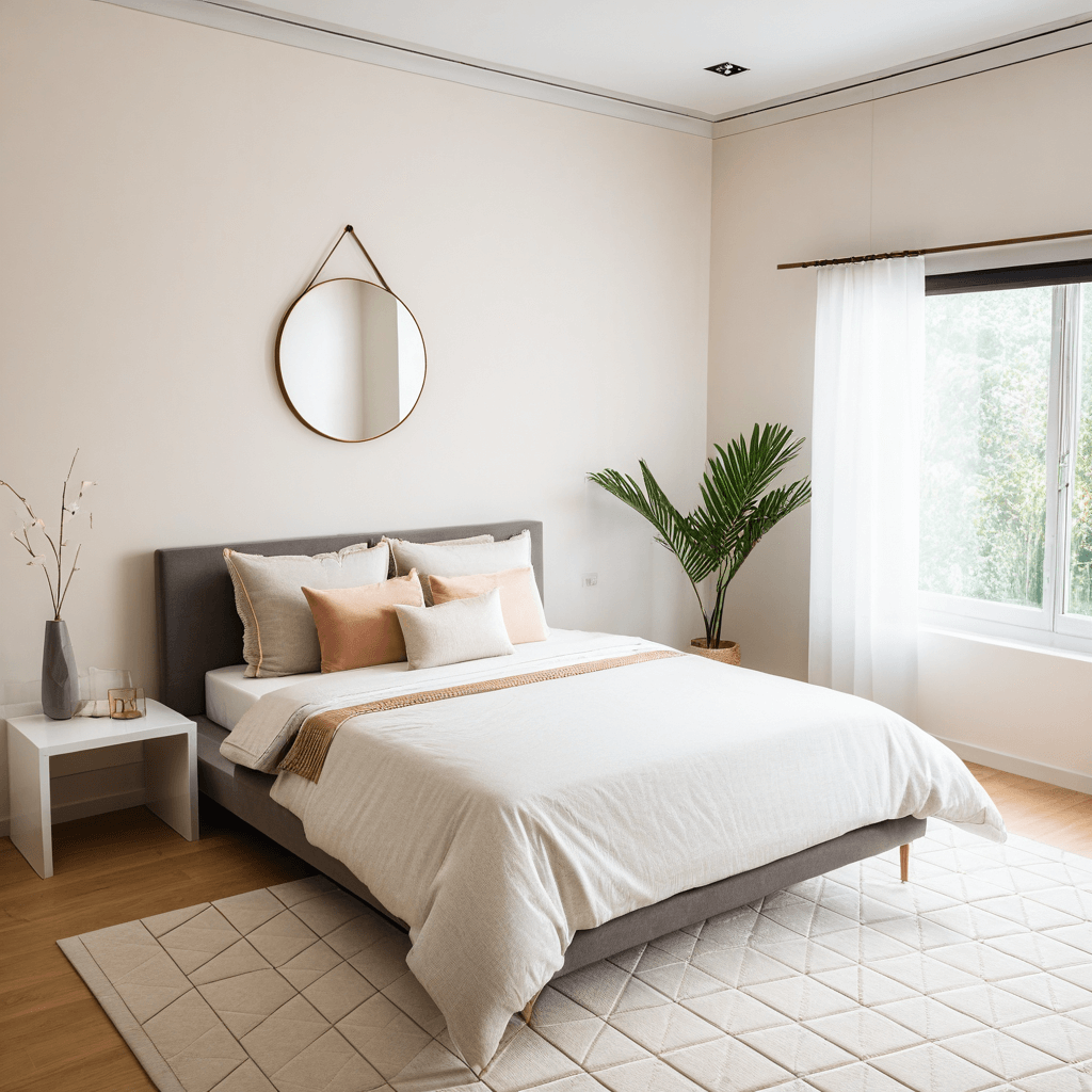 a cozy bedroom designed in a minimalist style