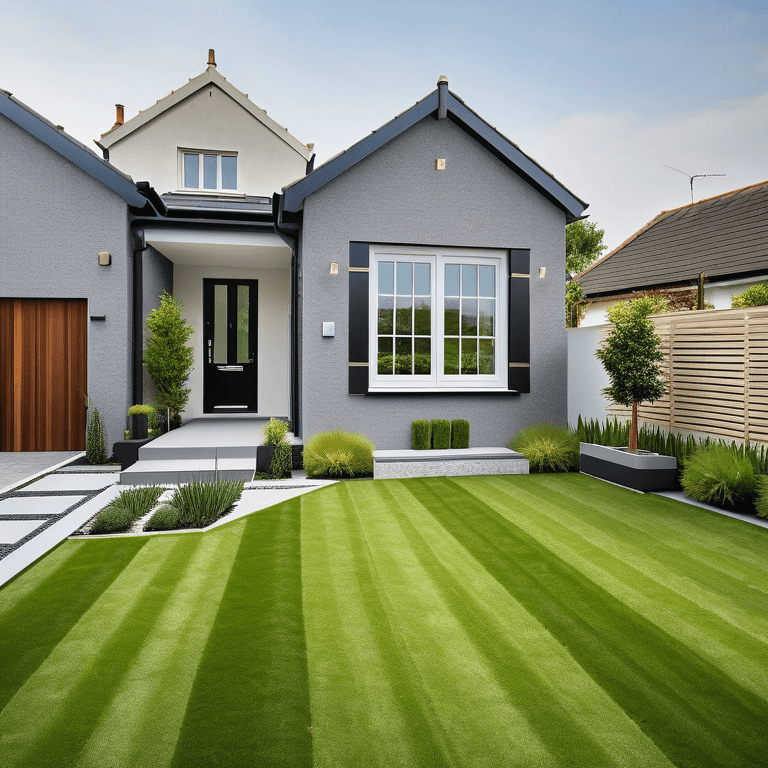 a front yard designed in a contemporary design