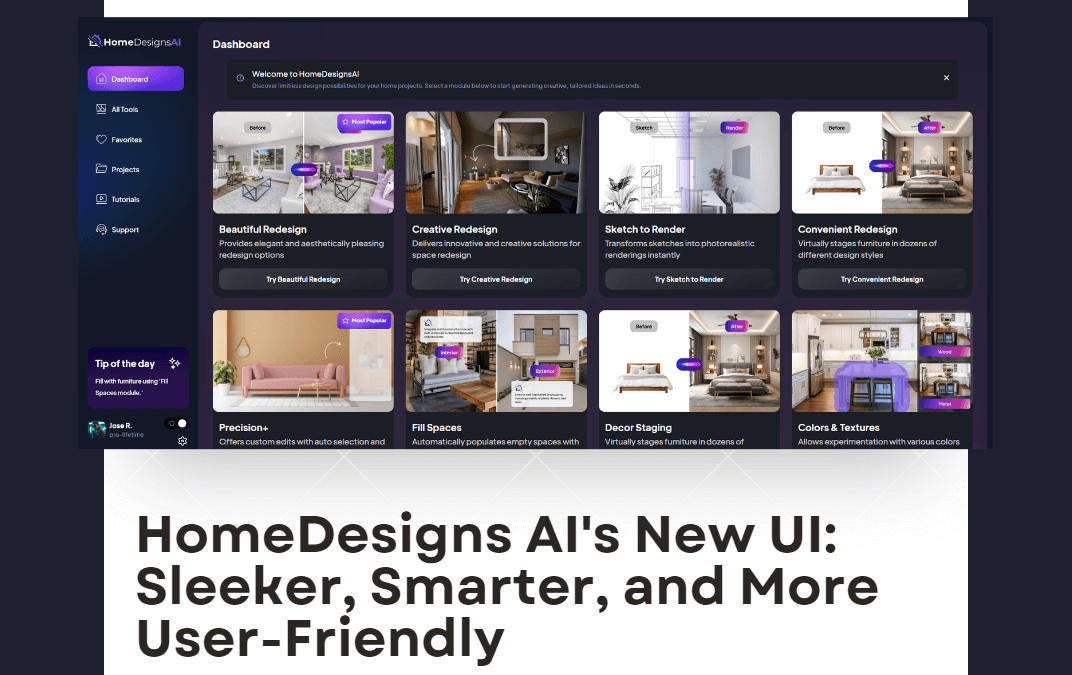 HomeDesigns AI’s New UI: Sleeker, Smarter, and More User-Friendly