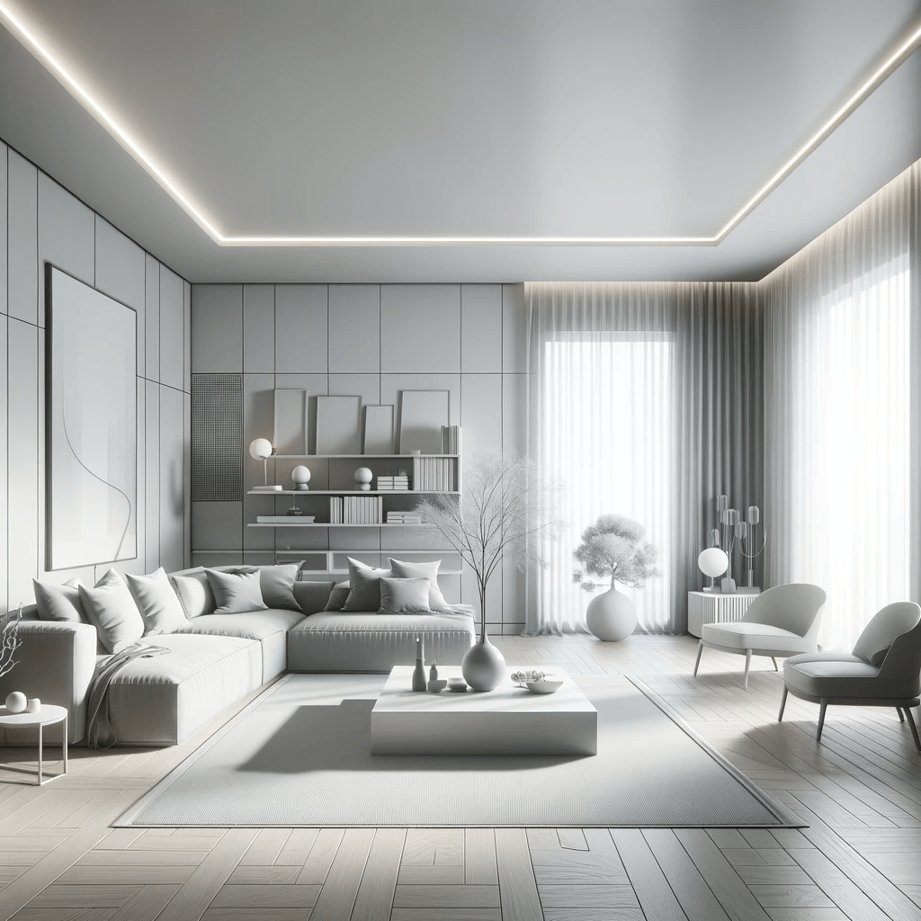 a living room designed in a minimalist style