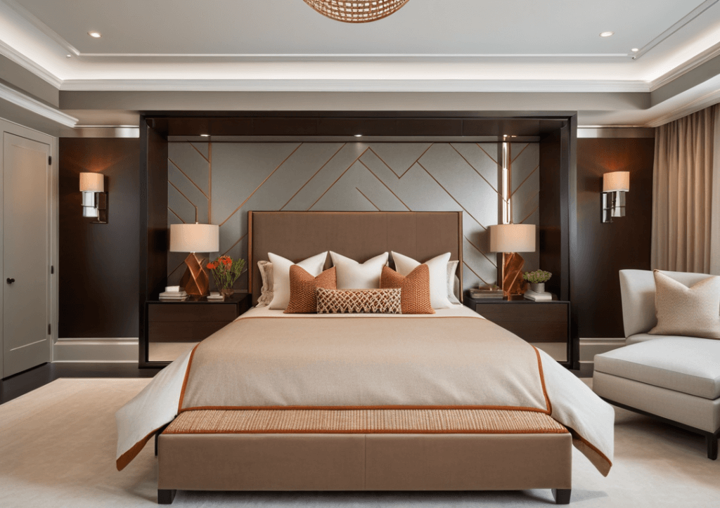 a traditional bedroom designed in a modern style