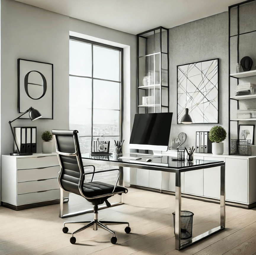 a modern office designed in a contemporary style