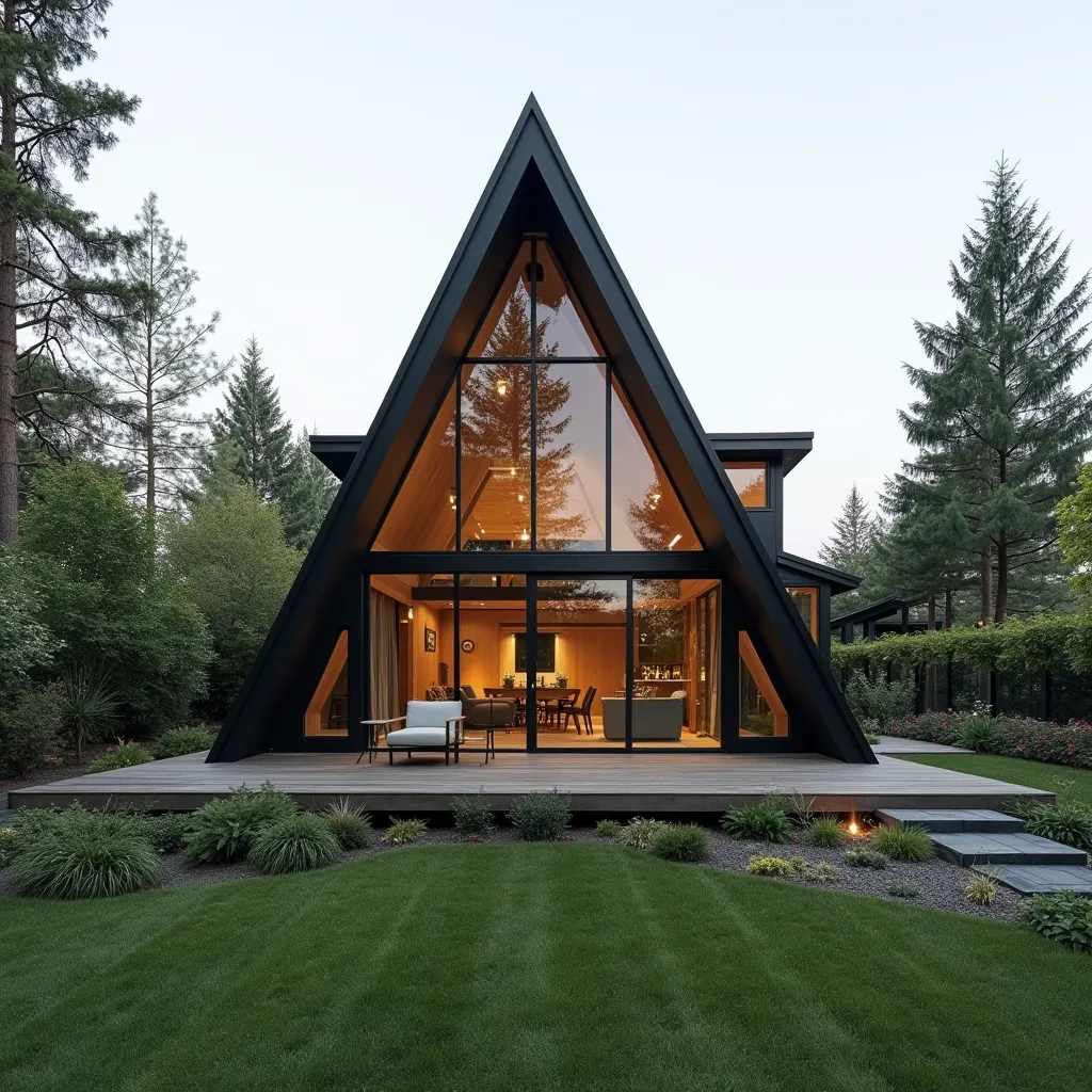 Stunning A-frame cabin with large glass windows