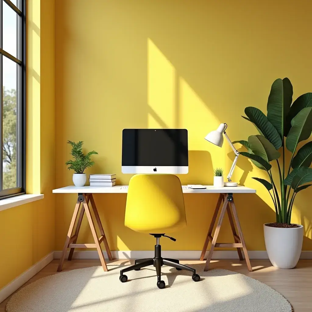 a living room designed in an orange design